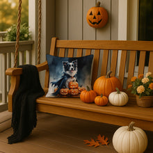 Load image into Gallery viewer, Border Collie Puppy Halloween Throw Pillow