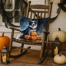 Load image into Gallery viewer, Border Collie Puppy Halloween Throw Pillow