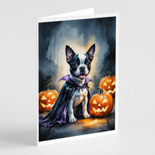 Load image into Gallery viewer, Boston Terrier Puppy Halloween Greeting Cards Pack of 8