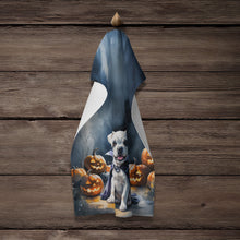 Load image into Gallery viewer, White Boxer Puppy Halloween Kitchen Towel