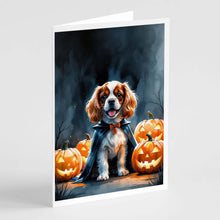 Load image into Gallery viewer, Cavalier Spaniel Puppy Halloween Greeting Cards Pack of 8