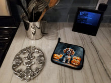 Load image into Gallery viewer, Cavalier Spaniel Puppy Halloween Pair of Pot Holders