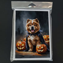 Load image into Gallery viewer, Chow Chow Puppy Halloween Greeting Cards Pack of 8