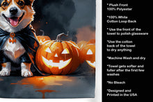 Load image into Gallery viewer, Corgi Puppy Halloween Kitchen Towel