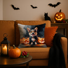 Load image into Gallery viewer, Corgi Puppy Halloween Throw Pillow