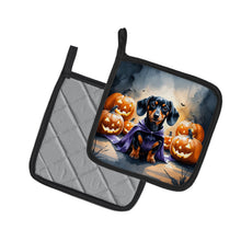 Load image into Gallery viewer, Dachshund Puppy Halloween Pair of Pot Holders