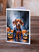 Load image into Gallery viewer, Red Dachshund Puppy Halloween Greeting Cards Pack of 8