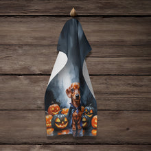 Load image into Gallery viewer, Red Dachshund Puppy Halloween Kitchen Towel