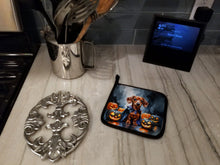 Load image into Gallery viewer, Red Dachshund Puppy Halloween Pair of Pot Holders