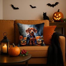 Load image into Gallery viewer, Red Dachshund Puppy Halloween Throw Pillow