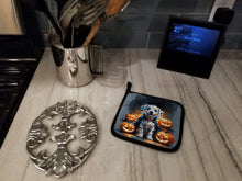 Load image into Gallery viewer, Dalmatian Puppy Halloween Pair of Pot Holders