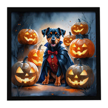 Load image into Gallery viewer, Doberman Pinscher Puppy Halloween Framed Metal Print