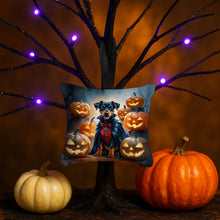Load image into Gallery viewer, Doberman Pinscher Puppy Halloween Mini Hanging Pillow Ornament 3.5 × 3.5