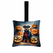 Load image into Gallery viewer, Doberman Pinscher Puppy Halloween Mini Hanging Pillow Ornament 3.5 × 3.5
