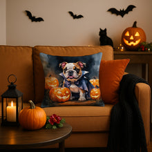 Load image into Gallery viewer, English Bulldog Puppy Halloween Throw Pillow