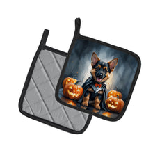 Load image into Gallery viewer, German Shepherd Puppy Halloween Pair of Pot Holders