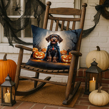 Load image into Gallery viewer, German Wirehaired Pointer Puppy Halloween Throw Pillow