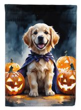 Load image into Gallery viewer, Golden Retriever Puppy Halloween House Flag