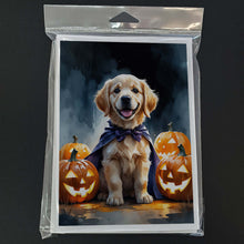 Load image into Gallery viewer, Golden Retriever Puppy Halloween Greeting Cards Pack of 8
