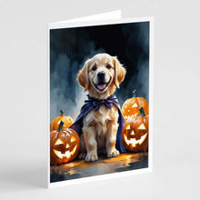 Load image into Gallery viewer, Golden Retriever Puppy Halloween Greeting Cards Pack of 8