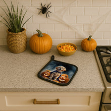Load image into Gallery viewer, Golden Retriever Puppy Halloween Pair of Pot Holders