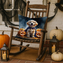Load image into Gallery viewer, Golden Retriever Puppy Halloween Throw Pillow