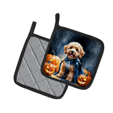 Load image into Gallery viewer, Goldendoodle Puppy Halloween Pair of Pot Holders