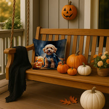 Load image into Gallery viewer, Goldendoodle Puppy Halloween Throw Pillow