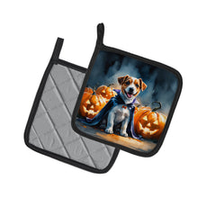 Load image into Gallery viewer, Jack Russell Terrier Puppy Halloween Pair of Pot Holders