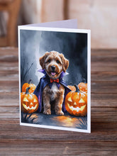 Load image into Gallery viewer, Chocolate Labradoodle Puppy Halloween Greeting Cards Pack of 8