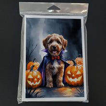 Load image into Gallery viewer, Chocolate Labradoodle Puppy Halloween Greeting Cards Pack of 8