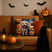 Load image into Gallery viewer, Labradoodle Puppy Halloween Throw Pillow