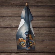 Load image into Gallery viewer, Black Labrador Retriever Puppy Halloween Kitchen Towel