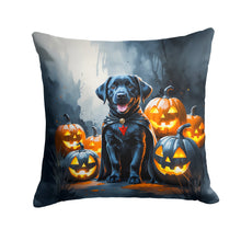 Load image into Gallery viewer, Black Labrador Retriever Puppy Halloween Throw Pillow