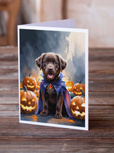 Load image into Gallery viewer, Chocolate Labrador Retriever Puppy Halloween Greeting Cards Pack of 8