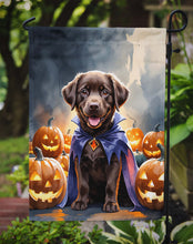 Load image into Gallery viewer, Chocolate Labrador Retriever Puppy Halloween Garden Flag