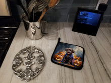 Load image into Gallery viewer, Chocolate Labrador Retriever Puppy Halloween Pair of Pot Holders