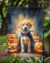 Load image into Gallery viewer, Yellow Labrador Retriever Puppy Halloween Garden Flag