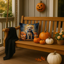 Load image into Gallery viewer, Yellow Labrador Retriever Puppy Halloween Throw Pillow