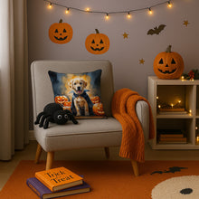 Load image into Gallery viewer, Yellow Labrador Retriever Puppy Halloween Throw Pillow