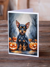 Load image into Gallery viewer, Miniature Pinscher Puppy Halloween Greeting Cards Pack of 8