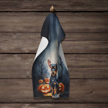 Load image into Gallery viewer, Miniature Pinscher Puppy Halloween Kitchen Towel