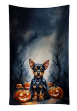 Load image into Gallery viewer, Miniature Pinscher Puppy Halloween Kitchen Towel