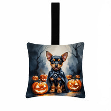 Load image into Gallery viewer, Miniature Pinscher Puppy Halloween Mini Hanging Pillow Ornament 3.5 × 3.5