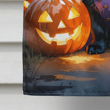 Load image into Gallery viewer, Black Newfoundland Puppy Halloween House Flag