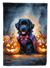 Load image into Gallery viewer, Black Newfoundland Puppy Halloween House Flag