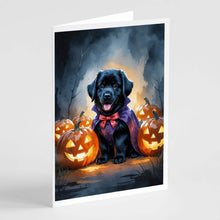 Load image into Gallery viewer, Black Newfoundland Puppy Halloween Greeting Cards Pack of 8