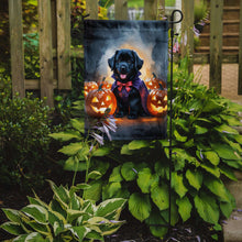 Load image into Gallery viewer, Black Newfoundland Puppy Halloween Garden Flag