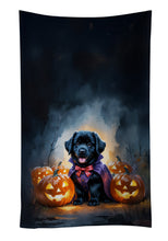 Load image into Gallery viewer, Black Newfoundland Puppy Halloween Kitchen Towel