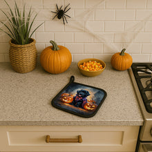 Load image into Gallery viewer, Black Newfoundland Puppy Halloween Pair of Pot Holders